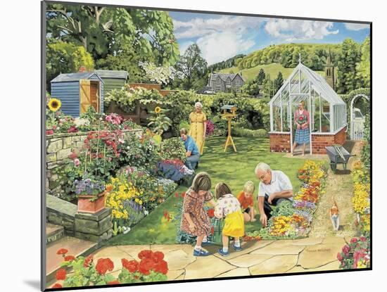 Gardening with Grandad-Trevor Mitchell-Mounted Giclee Print