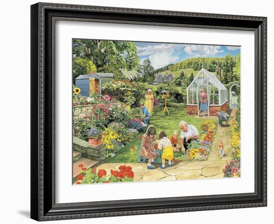 Gardening with Grandad-Trevor Mitchell-Framed Giclee Print