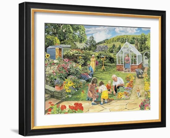 Gardening with Grandad-Trevor Mitchell-Framed Giclee Print