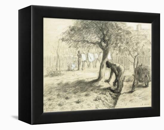 Gardening-Jean-François Millet-Framed Premier Image Canvas