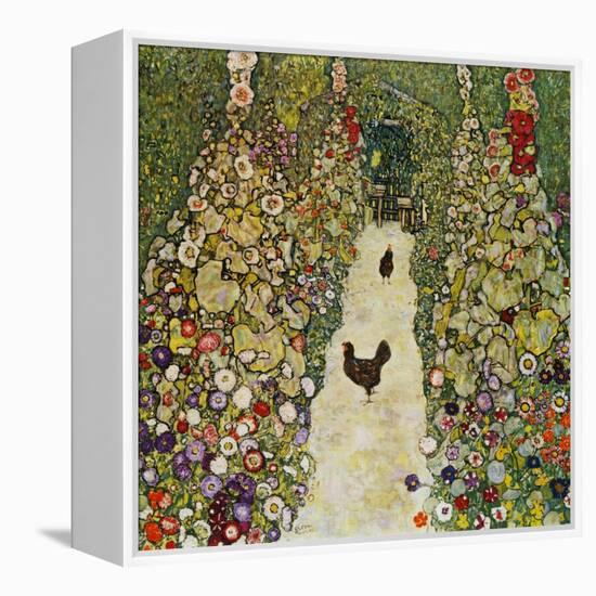 Gardenpath with Hens, 1916-Gustav Klimt-Framed Premier Image Canvas