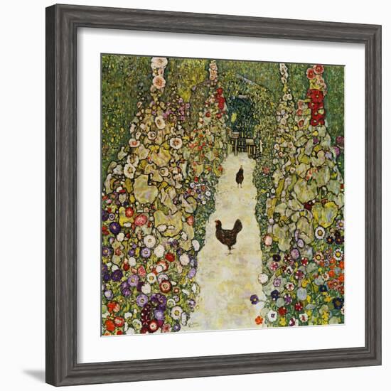 Gardenpath with Hens, 1916-Gustav Klimt-Framed Giclee Print