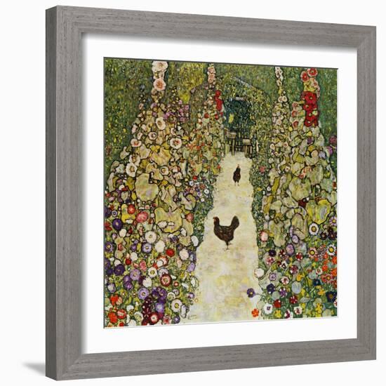 Gardenpath with Hens, 1916-Gustav Klimt-Framed Giclee Print