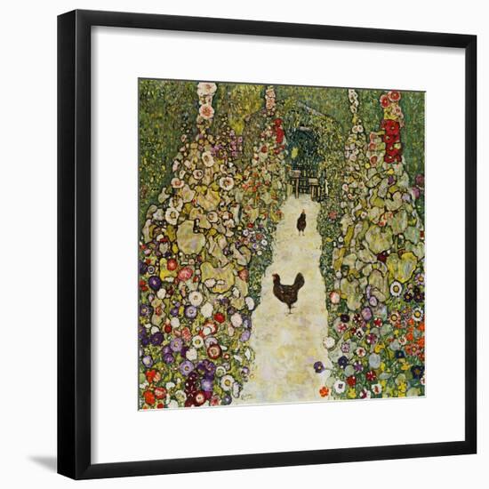 Gardenpath with Hens, 1916-Gustav Klimt-Framed Giclee Print