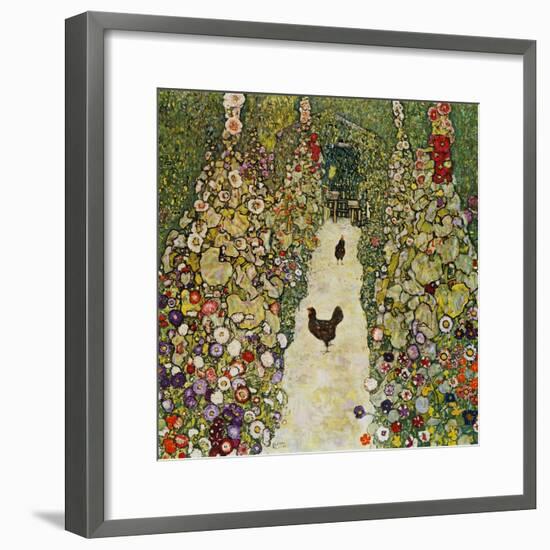 Gardenpath with Hens, 1916-Gustav Klimt-Framed Giclee Print