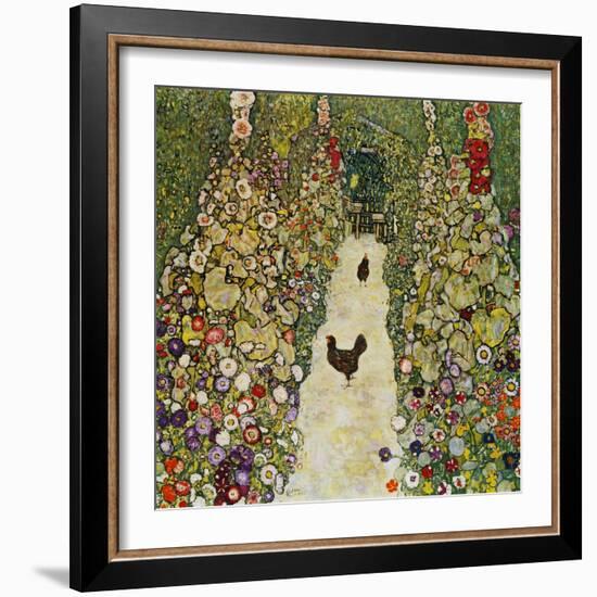 Gardenpath with Hens, 1916-Gustav Klimt-Framed Giclee Print