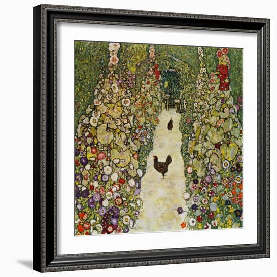 Gardenpath with Hens, 1916-Gustav Klimt-Framed Giclee Print