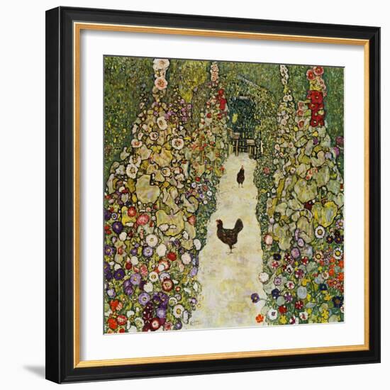 Gardenpath with Hens, 1916-Gustav Klimt-Framed Giclee Print