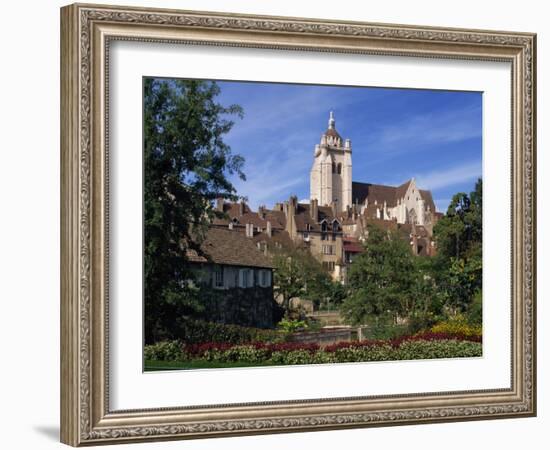 Gardens, Houses and the Cathedral of Dole in Franche-Comte, France, Europe-Woolfitt Adam-Framed Photographic Print