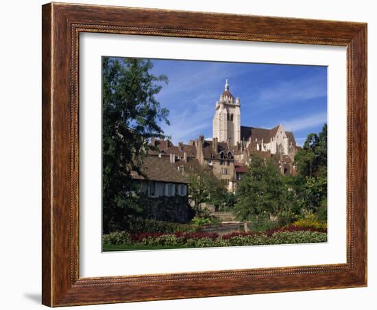 Gardens, Houses and the Cathedral of Dole in Franche-Comte, France, Europe-Woolfitt Adam-Framed Photographic Print