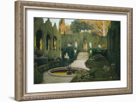 Gardens of Aranjuez-Santiago Rusinol-Framed Art Print