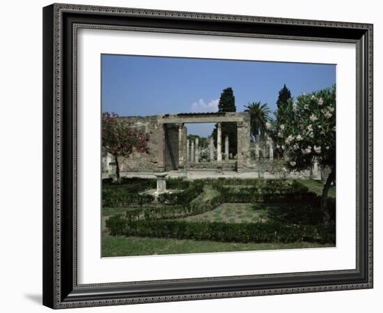 Gardens of Casa Di Fauna, Pompeii, Unesco World Heritage Site, Campania, Italy-Julia Thorne-Framed Photographic Print