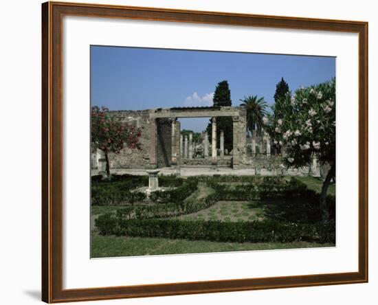 Gardens of Casa Di Fauna, Pompeii, Unesco World Heritage Site, Campania, Italy-Julia Thorne-Framed Photographic Print