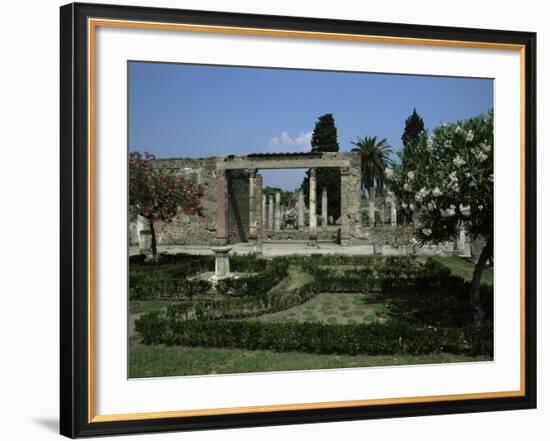 Gardens of Casa Di Fauna, Pompeii, Unesco World Heritage Site, Campania, Italy-Julia Thorne-Framed Photographic Print