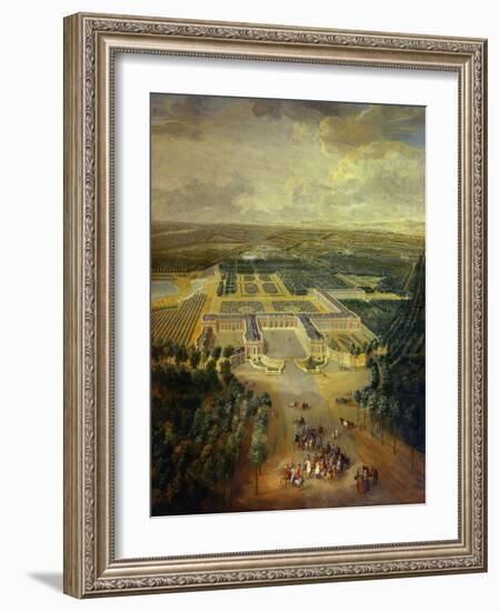 Gardens of Grand Trianon in Versailles. Child King Louis XV on Horseback-Pierre Denis Martin-Framed Art Print