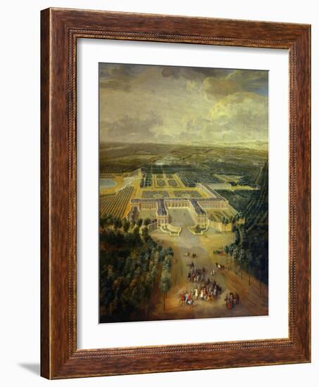 Gardens of Grand Trianon in Versailles. Child King Louis XV on Horseback-Pierre Denis Martin-Framed Art Print