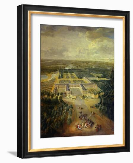 Gardens of Grand Trianon in Versailles. Child King Louis XV on Horseback-Pierre Denis Martin-Framed Art Print