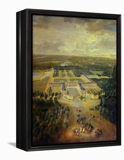 Gardens of Grand Trianon in Versailles. Child King Louis XV on Horseback-Pierre Denis Martin-Framed Stretched Canvas