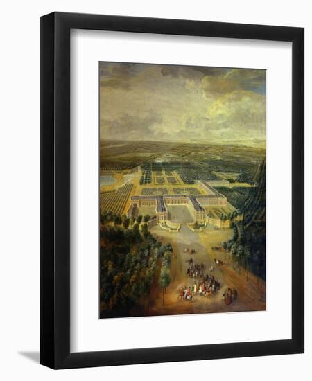 Gardens of Grand Trianon in Versailles. Child King Louis XV on Horseback-Pierre Denis Martin-Framed Art Print