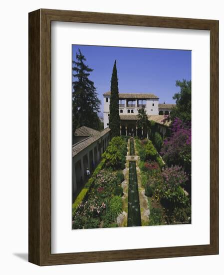 Gardens of the Generalife, the Alhambra, Granada, Andalucia (Andalusia), Spain, Europe-Julia Thorne-Framed Photographic Print