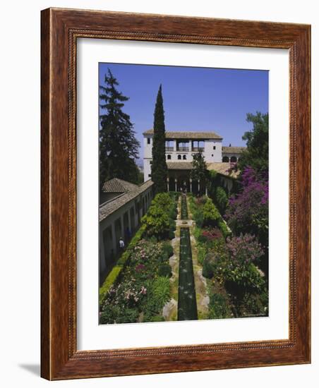 Gardens of the Generalife, the Alhambra, Granada, Andalucia (Andalusia), Spain, Europe-Julia Thorne-Framed Photographic Print