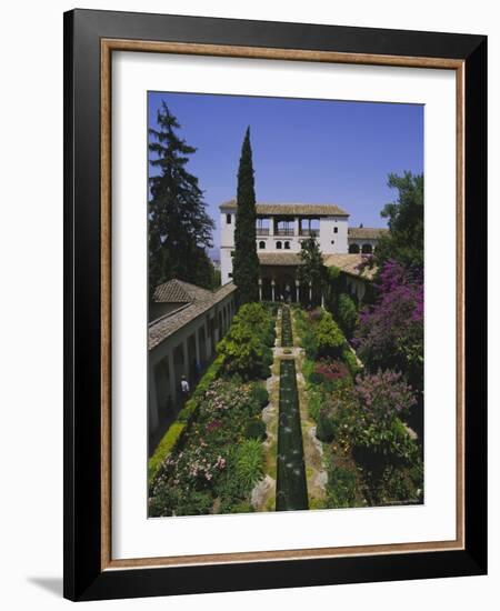 Gardens of the Generalife, the Alhambra, Granada, Andalucia (Andalusia), Spain, Europe-Julia Thorne-Framed Photographic Print