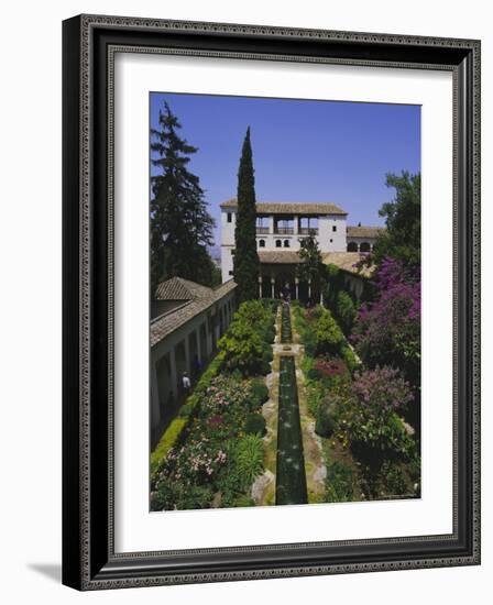 Gardens of the Generalife, the Alhambra, Granada, Andalucia (Andalusia), Spain, Europe-Julia Thorne-Framed Photographic Print