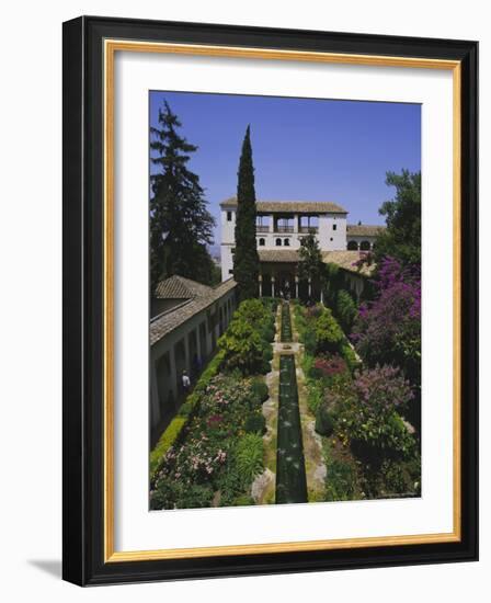 Gardens of the Generalife, the Alhambra, Granada, Andalucia (Andalusia), Spain, Europe-Julia Thorne-Framed Photographic Print