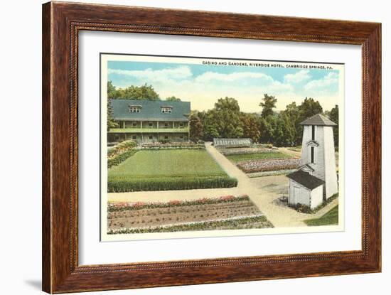 Gardens, Riverside Hotel, Cambridge Springs, Pennsylvania-null-Framed Art Print