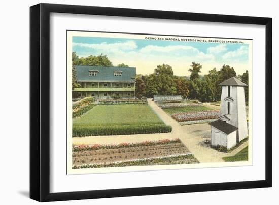 Gardens, Riverside Hotel, Cambridge Springs, Pennsylvania-null-Framed Art Print