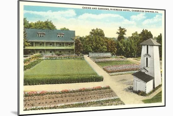 Gardens, Riverside Hotel, Cambridge Springs, Pennsylvania-null-Mounted Art Print