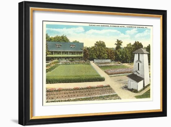 Gardens, Riverside Hotel, Cambridge Springs, Pennsylvania-null-Framed Art Print