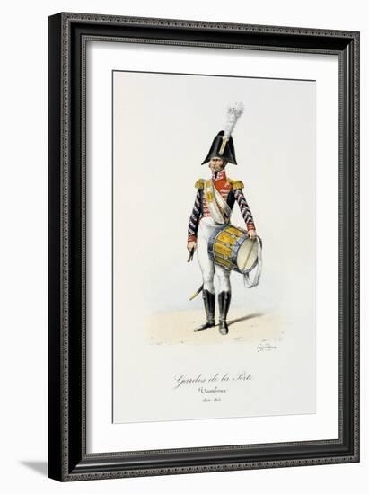 Gardes De La Porte, Drummer, 1814-15-Eugene Titeux-Framed Giclee Print