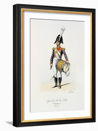 Gardes De La Porte, Drummer, 1814-15-Eugene Titeux-Framed Giclee Print