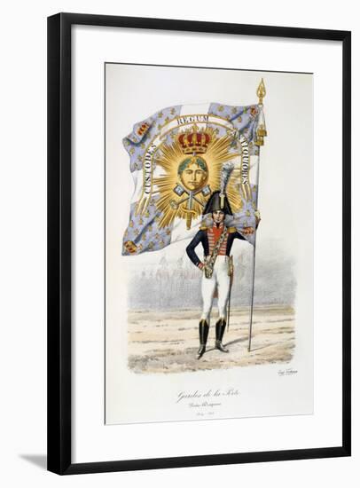 Gardes De La Porte, Flag Bearer, 1814-15-Eugene Titeux-Framed Giclee Print