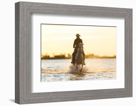 Gardian, Cowboy and Horseman of the Camargue, Camargue, France-Peter Adams-Framed Photographic Print