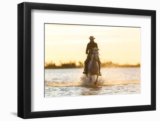 Gardian, Cowboy and Horseman of the Camargue, Camargue, France-Peter Adams-Framed Photographic Print