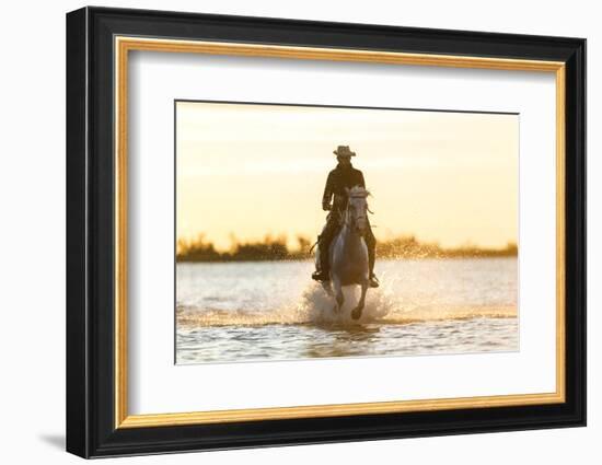 Gardian, Cowboy and Horseman of the Camargue, Camargue, France-Peter Adams-Framed Photographic Print