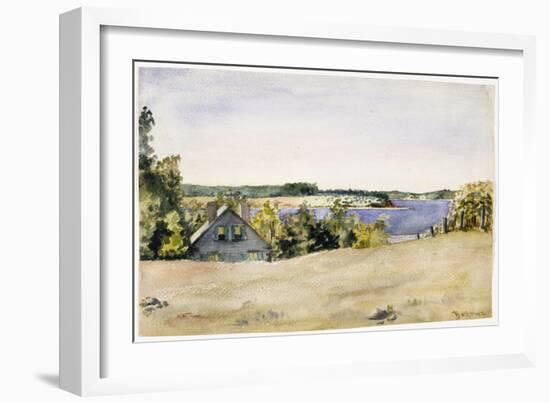 Gardiner's Bay from Sag Harbor, 1899 (Watercolour on Paper)-George Wesley Bellows-Framed Giclee Print