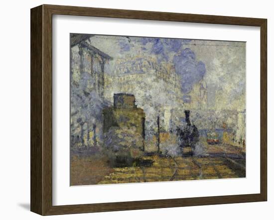 Gare Saint-Lazare, c.1877-Claude Monet-Framed Giclee Print