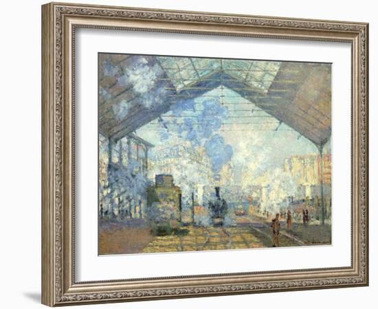 Gare Saint Lazare, Paris, 1877-Claude Monet-Framed Giclee Print