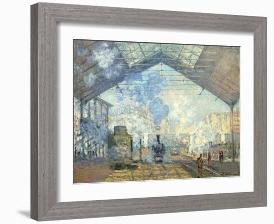 Gare Saint Lazare, Paris, 1877-Claude Monet-Framed Giclee Print