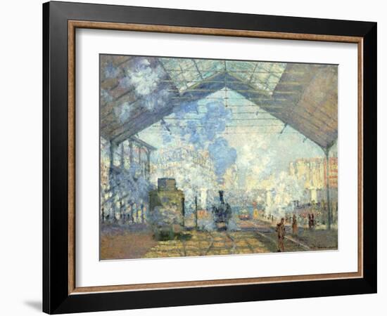 Gare Saint Lazare, Paris, 1877-Claude Monet-Framed Giclee Print