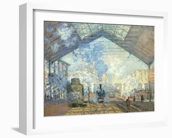 Gare Saint Lazare, Paris, 1877-Claude Monet-Framed Giclee Print