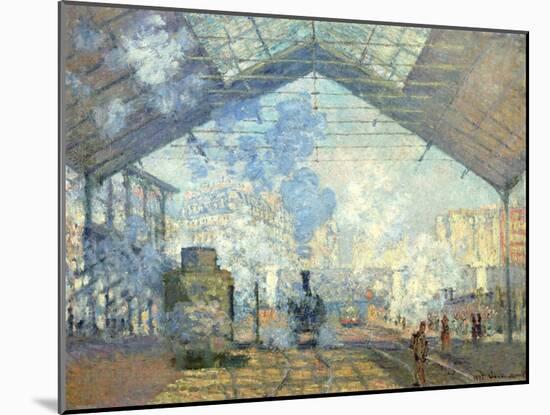 Gare Saint Lazare, Paris, 1877-Claude Monet-Mounted Giclee Print