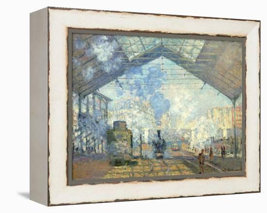 Gare Saint Lazare, Paris, 1877-Claude Monet-Framed Premier Image Canvas