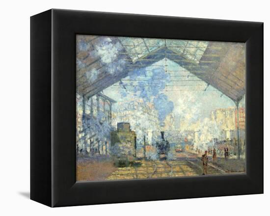 Gare Saint Lazare, Paris, 1877-Claude Monet-Framed Premier Image Canvas