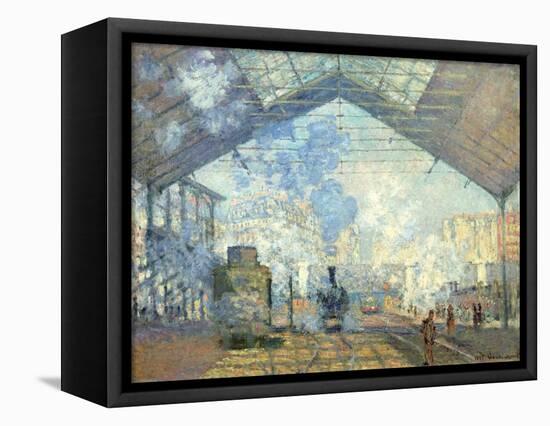 Gare Saint Lazare, Paris, 1877-Claude Monet-Framed Premier Image Canvas