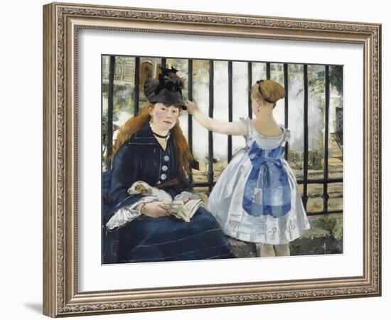 Gare St. Lazare, 1872-3-Edouard Manet-Framed Giclee Print