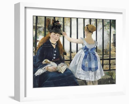 Gare St. Lazare, 1872-3-Edouard Manet-Framed Giclee Print